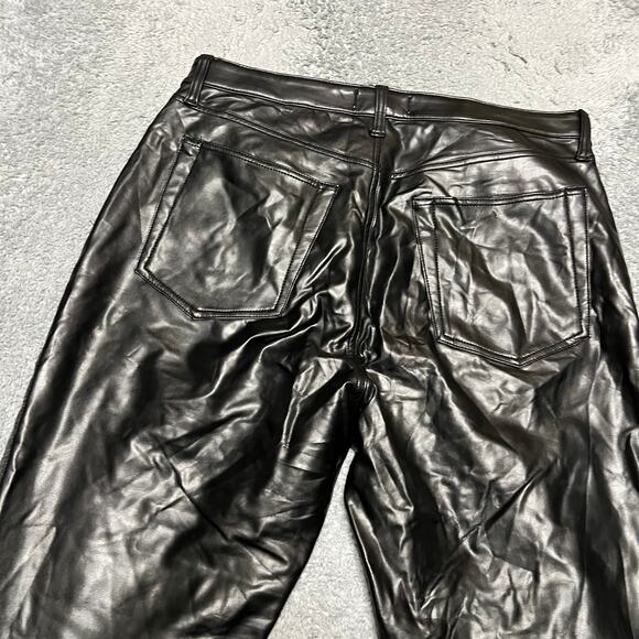 Abercrombie & Fitch Jeans Womens 33 /16 Ankle Straight Vegan Leather Ultra High - Picture 2 of 9